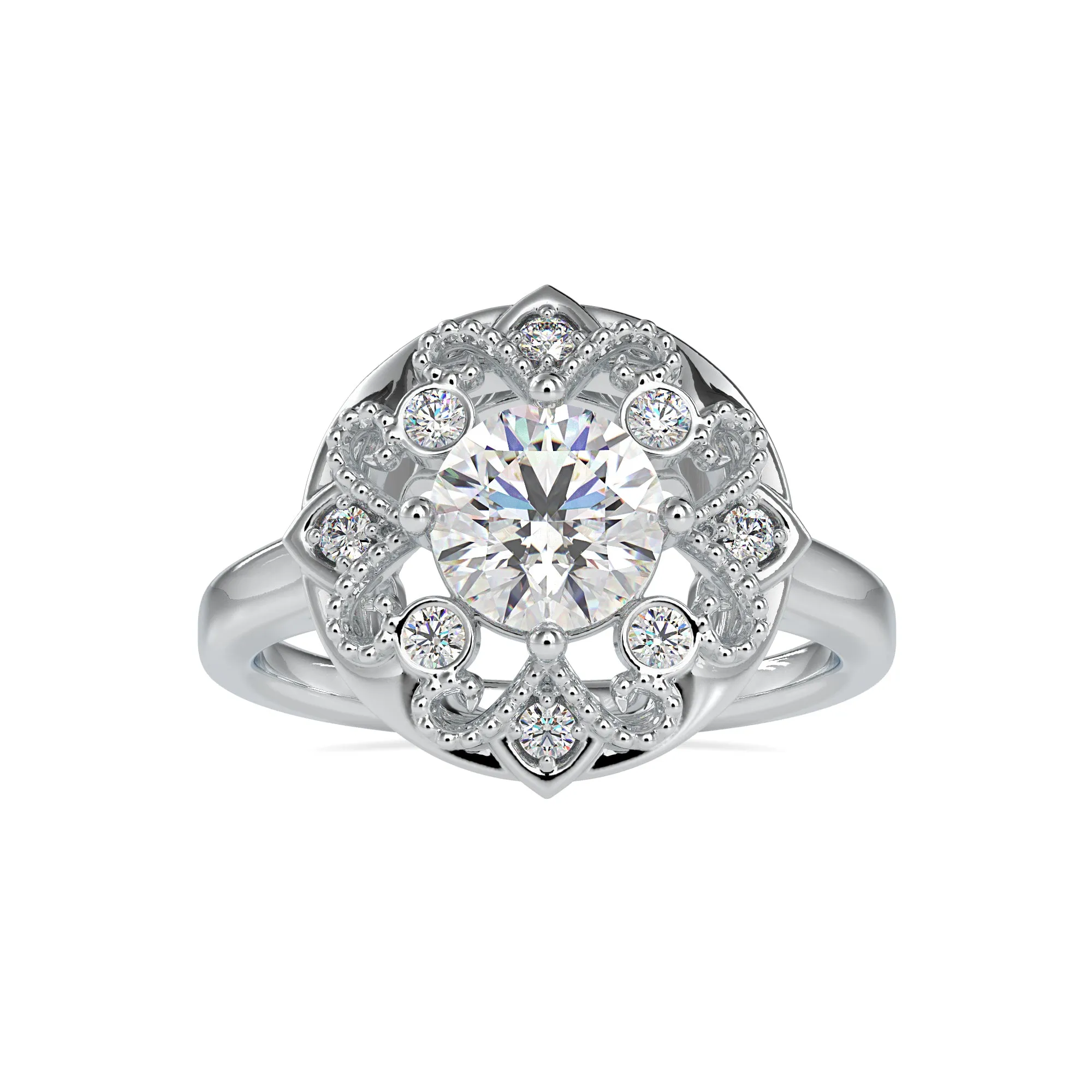 0.30cts. Solitaire Designer Platinum Diamond Engagement Ring JL PT 0044