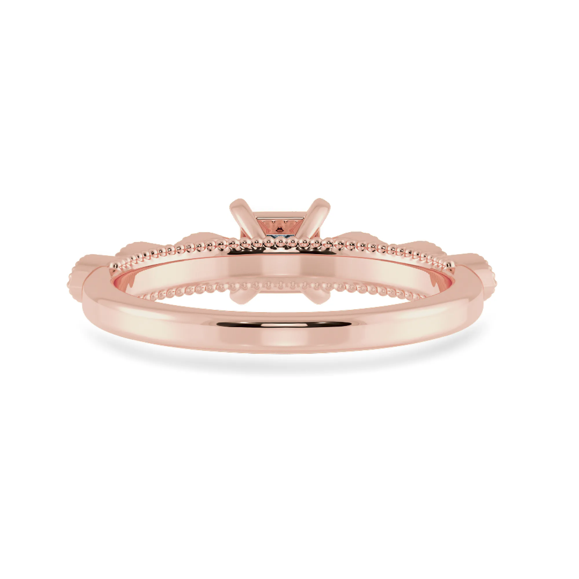 0.50cts. Princess Cut Solitaire with Marquise Diamond Accents 18K Rose Gold Ring JL AU 2012R-A