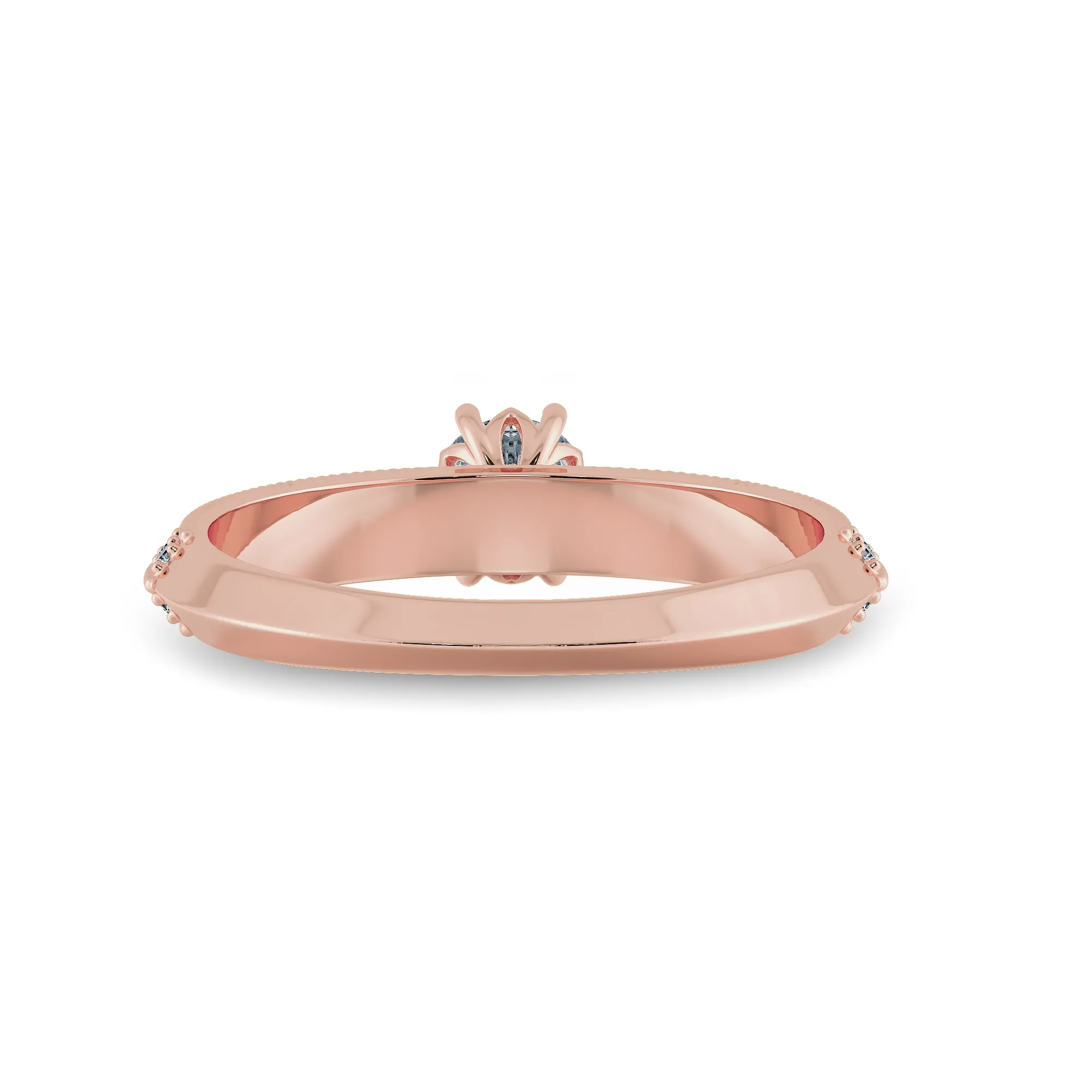 0.50cts. Solitaire Diamond Split Shank 18K Rose Gold Ring JL AU 1185R-A