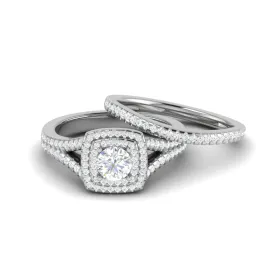 0.50cts Solitaire Double Halo Diamond Split Shank Platinum Ring JL PT RV RD 145