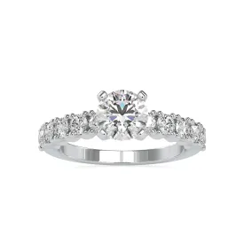 0.50cts. Solitaire Platinum Diamond Shank Engagement Ring JL PT 0067