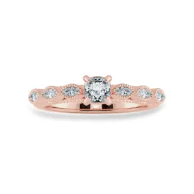 0.70cts. Cushion Cut Solitaire with Marquise Cut Diamond Accents 18K Rose Gold Ring JL AU 2013R-B