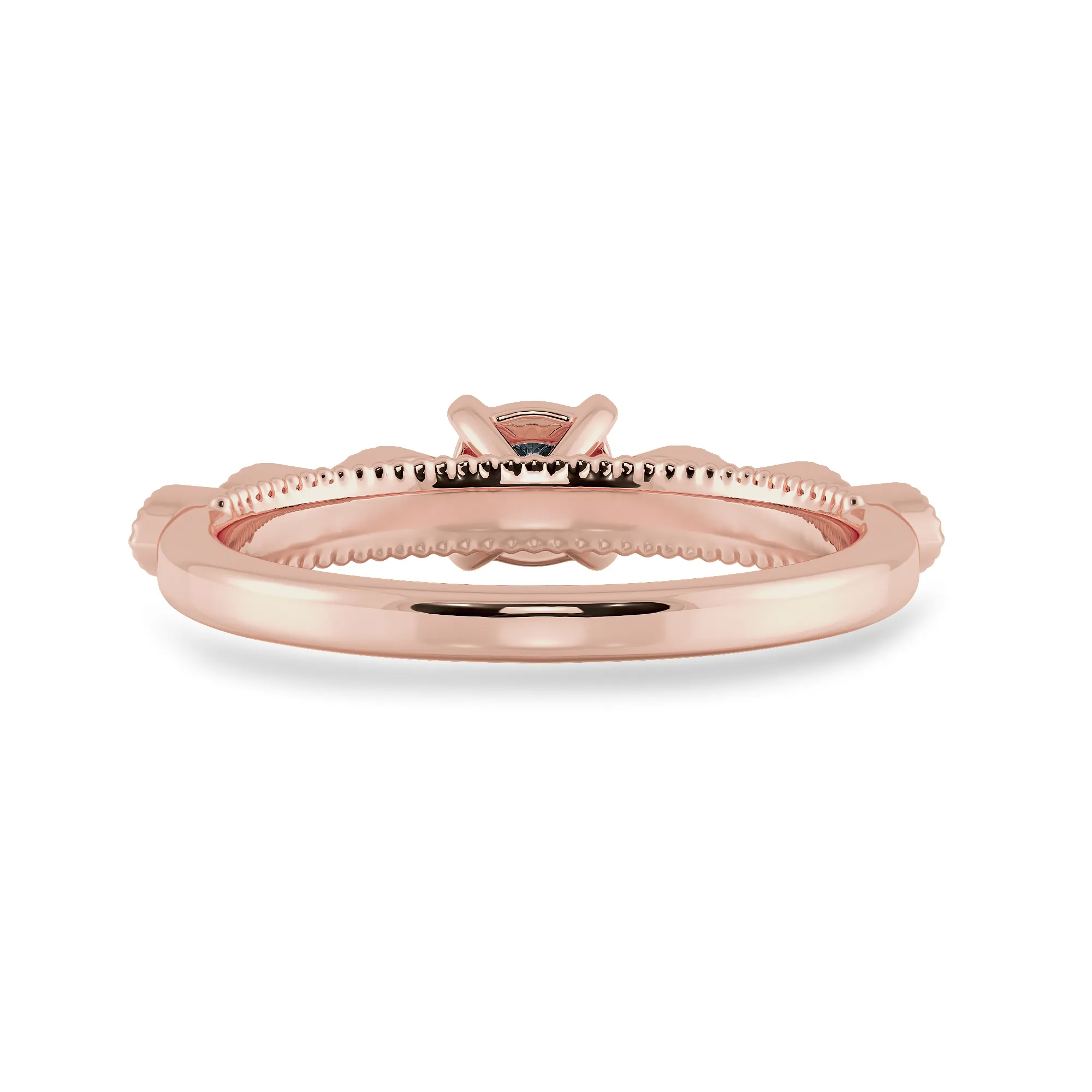 0.70cts. Cushion Cut Solitaire with Marquise Cut Diamond Accents 18K Rose Gold Ring JL AU 2013R-B