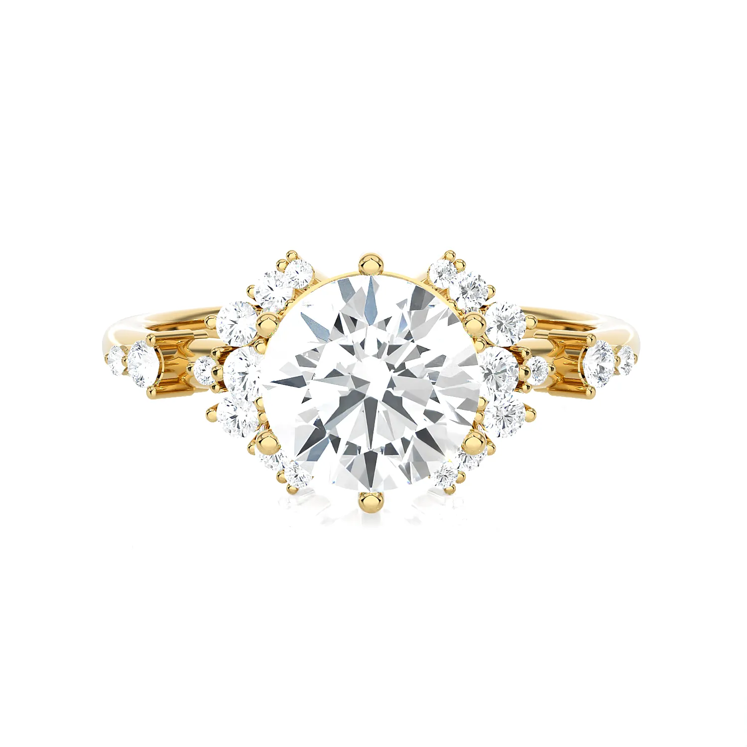 1 3/4 ctw Round Lab Grown Diamond Side Stone Engagement Ring
