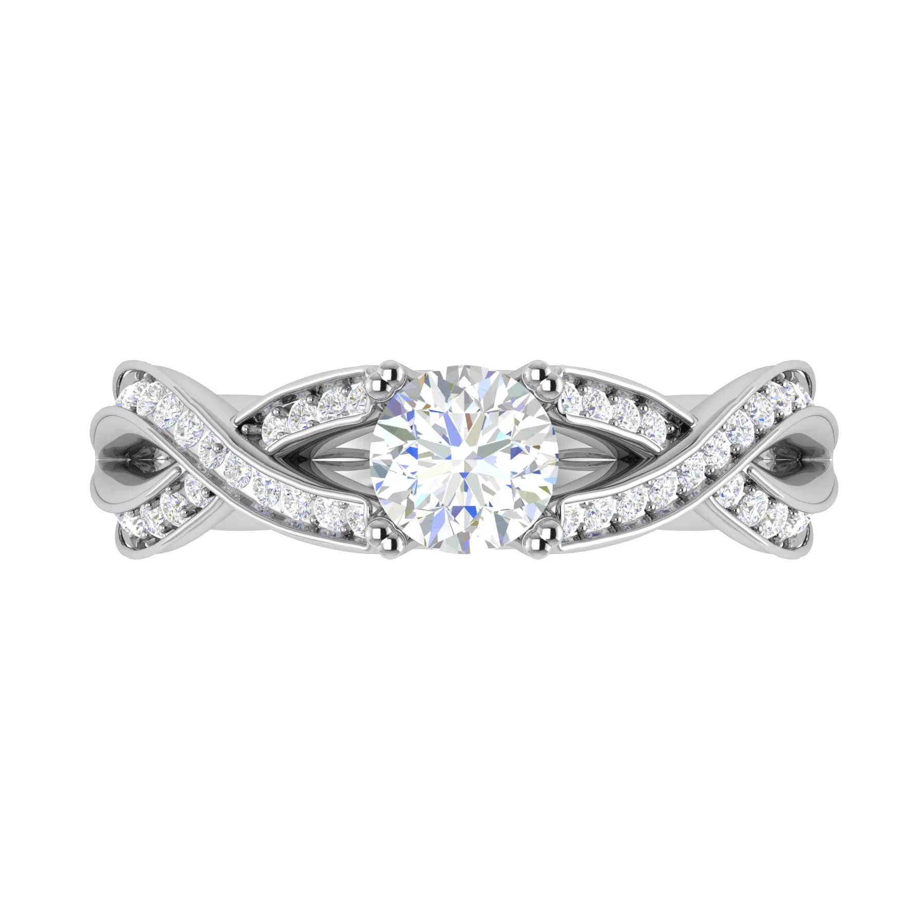 1-Carat Lab Grown Solitaire Diamond Twisted Shank Platinum Ring JL PT RP RD LG G 148-B
