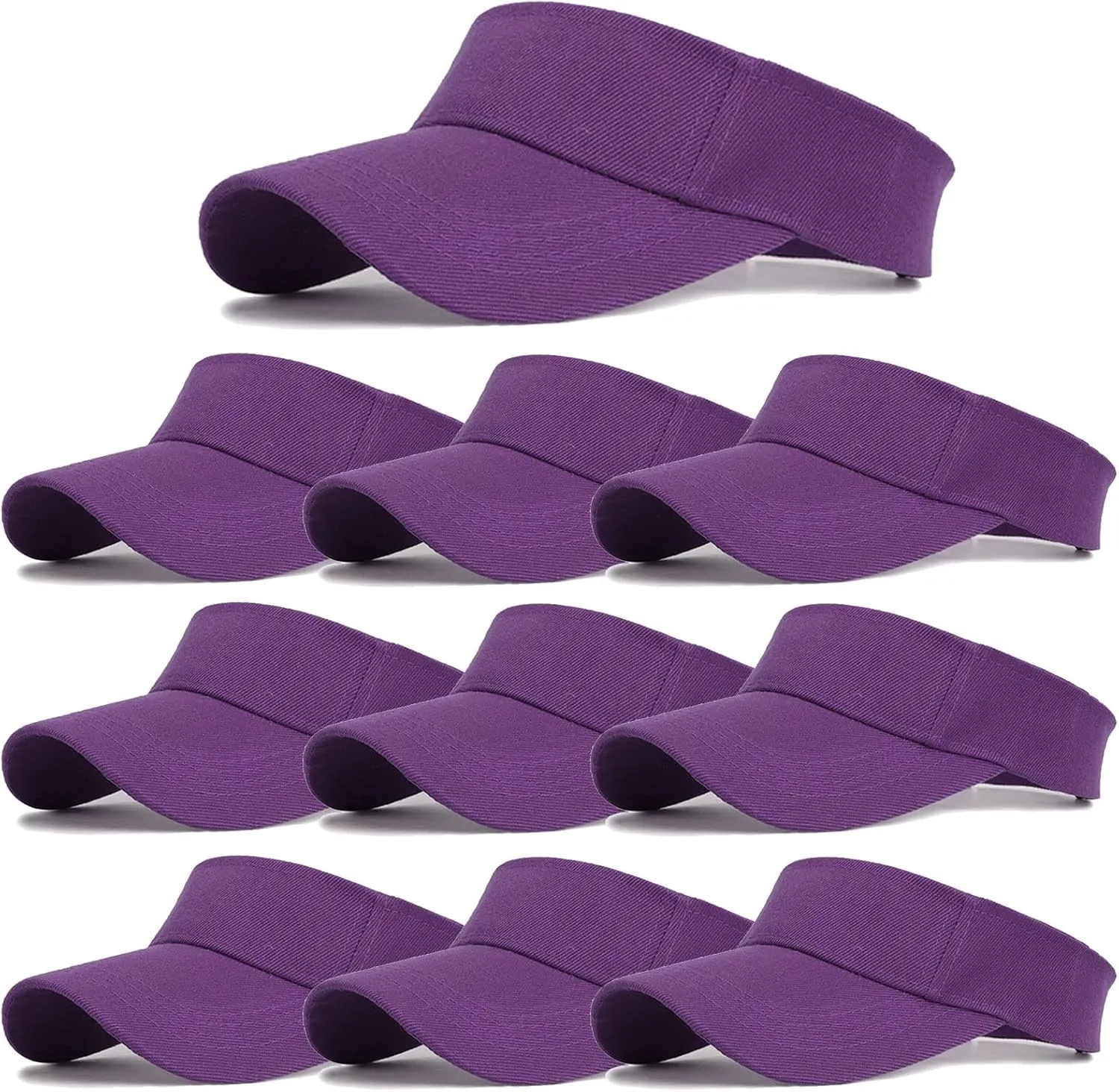 10 Pack Men Women Sun Visor Adjustable UV Protection Blank Sun Visor Hats Caps for Beach Pool Golf Tennis Sports
