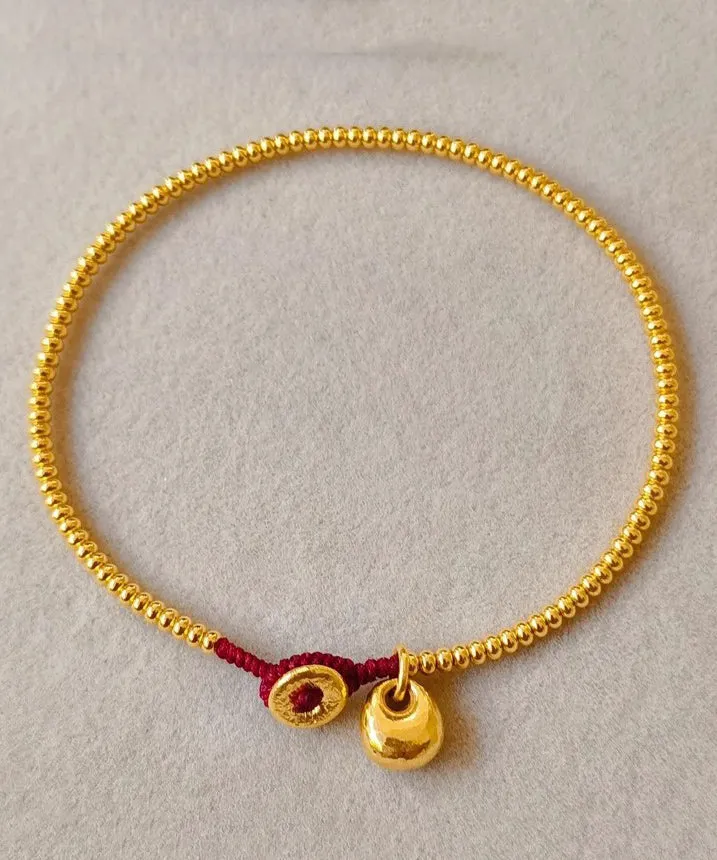 2024 Gold Hand Woven Beading Charm Bracelet