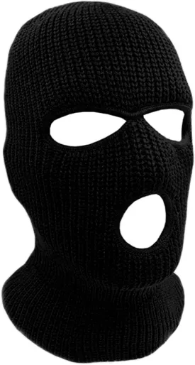 3-Hole Knit Sew Acrylic Outdoor Full Face Cover Thermal Balaclava Ski Mask One Size Fits Most