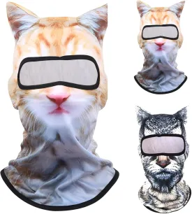3D Cat Ski Balaclava Sheisty Face Mask with Ears Cute Animal Ski Mask Suitable for Music Festivals Raves Party Activities