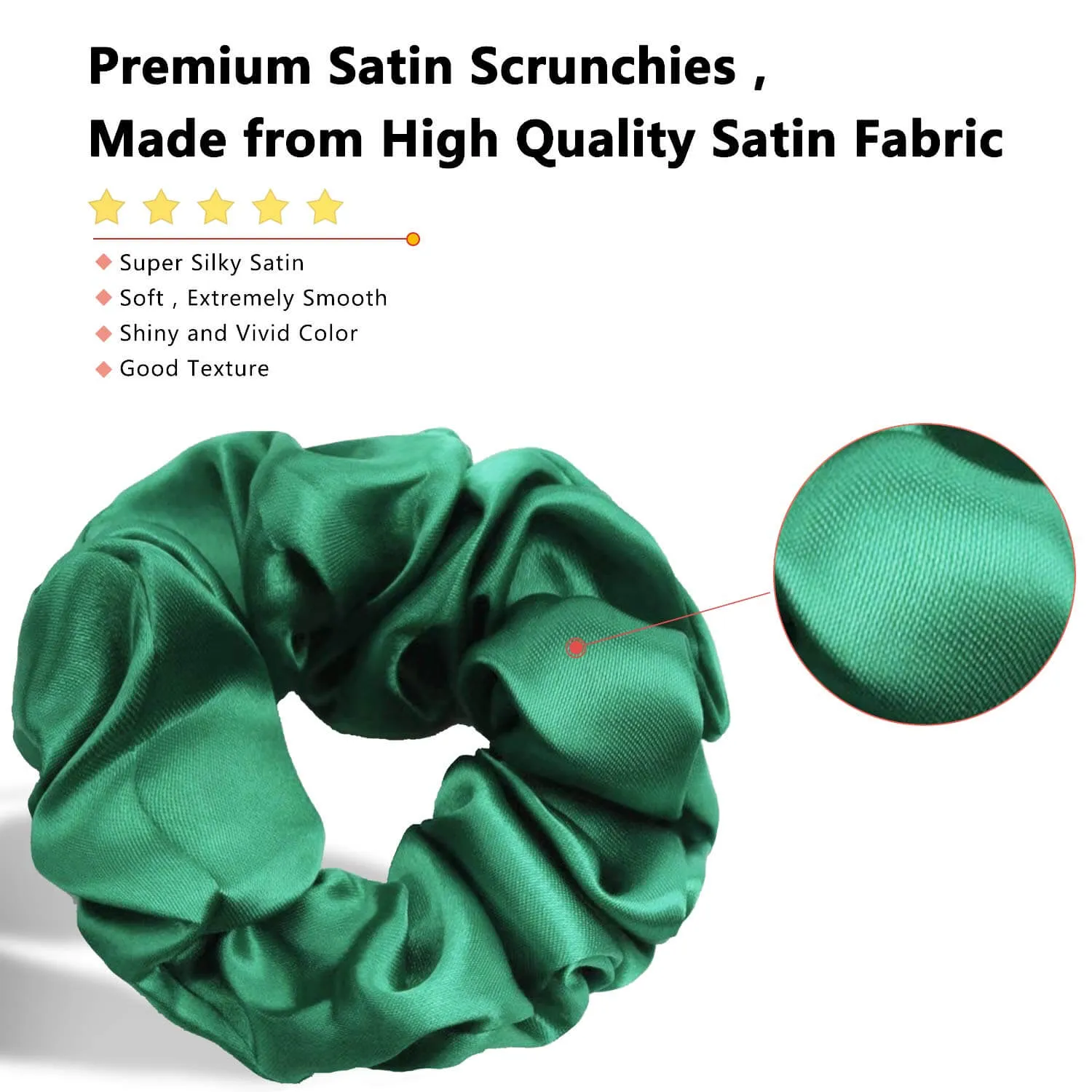 60 Pack Satin Scrunchies Silky Hair Accessories