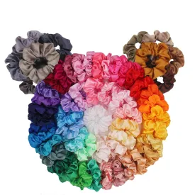 60 Pack Satin Scrunchies Silky Hair Accessories