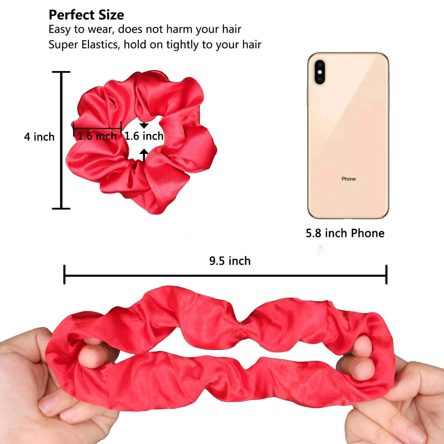 60 Pack Satin Scrunchies Silky Hair Accessories