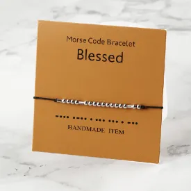 Adjustable Morse Code 'Blessed' Wish Bracelet / Friendship Bracelet - Adult/Teen/Child