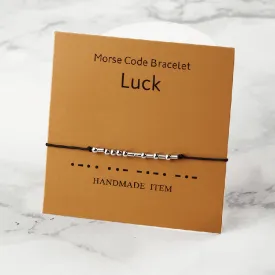 Adjustable Morse Code 'Luck' Wish Bracelet / Friendship Bracelet - Adult/Teen/Child