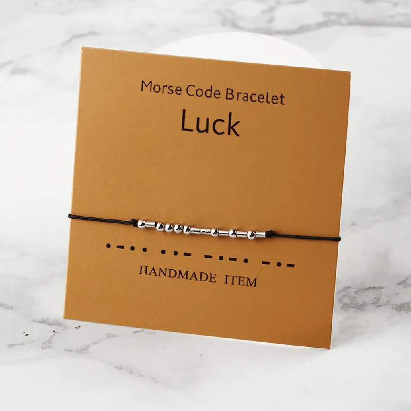 Adjustable Morse Code 'Luck' Wish Bracelet / Friendship Bracelet - Adult/Teen/Child