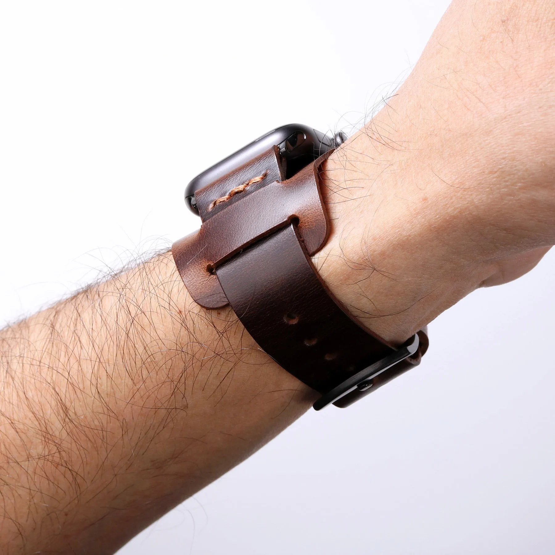 Apple Watch Minimal Bund Strap - Antique Brown