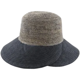 Avenel Dianne Raffia Hemp Hat - Black