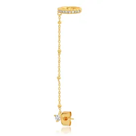 Ball Chain Earring With Pavé Ear Cuff