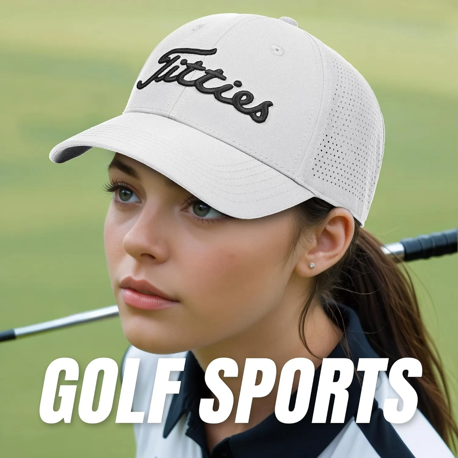 Bamveio Titties Hat Tittiess Golf Hats for Men Women,Funny Tittes Hat, Titliest Cap, White and Black