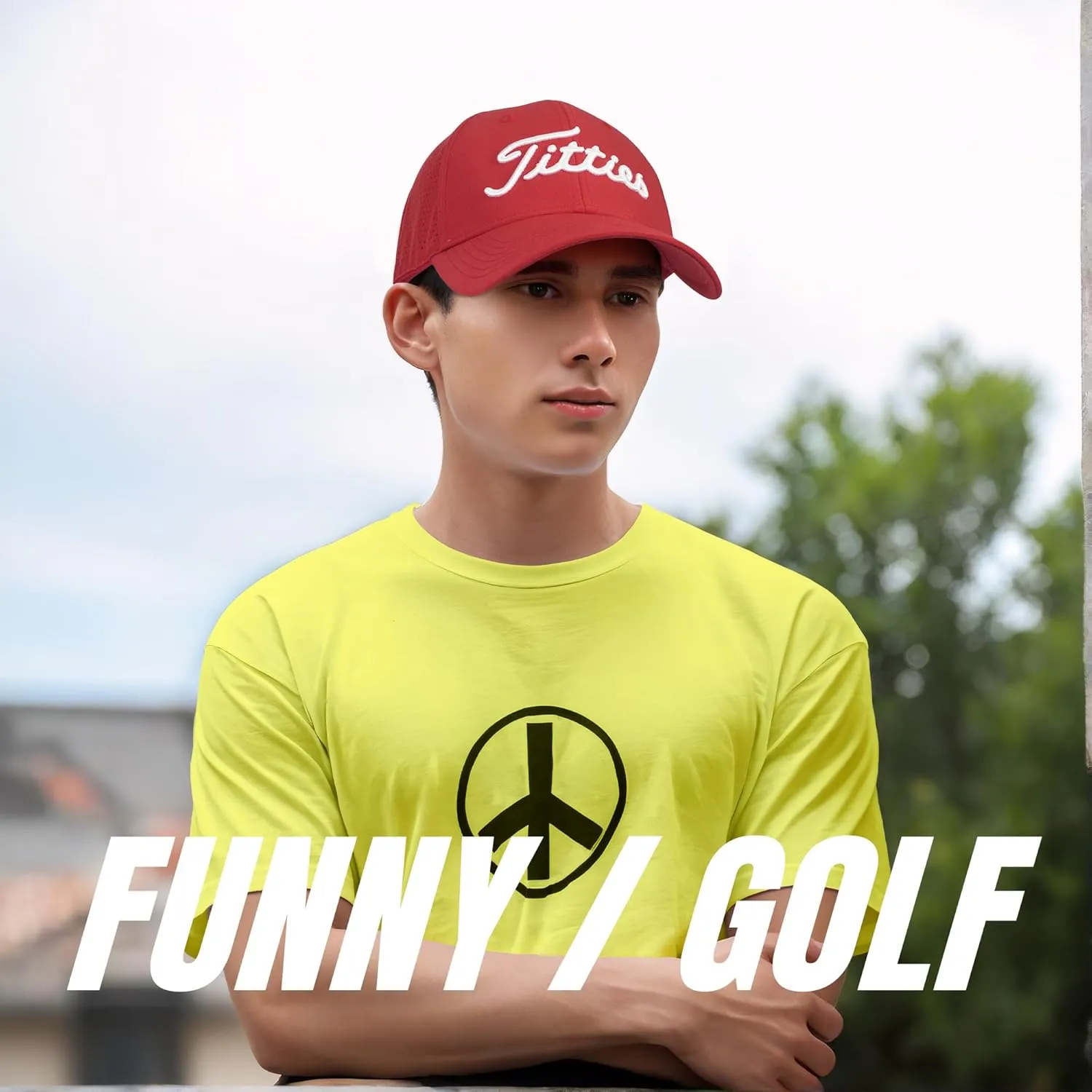 Bamveio Titties Hat Tittiess Golf Hats for Men Women,Funny Tittes Hat, Titliest Cap, White and Black