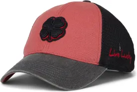 Black Clover Standard Two Tone Vintage 34 Adjustable Hat, Red/Black Hat/3D Red Trim Felt Patch