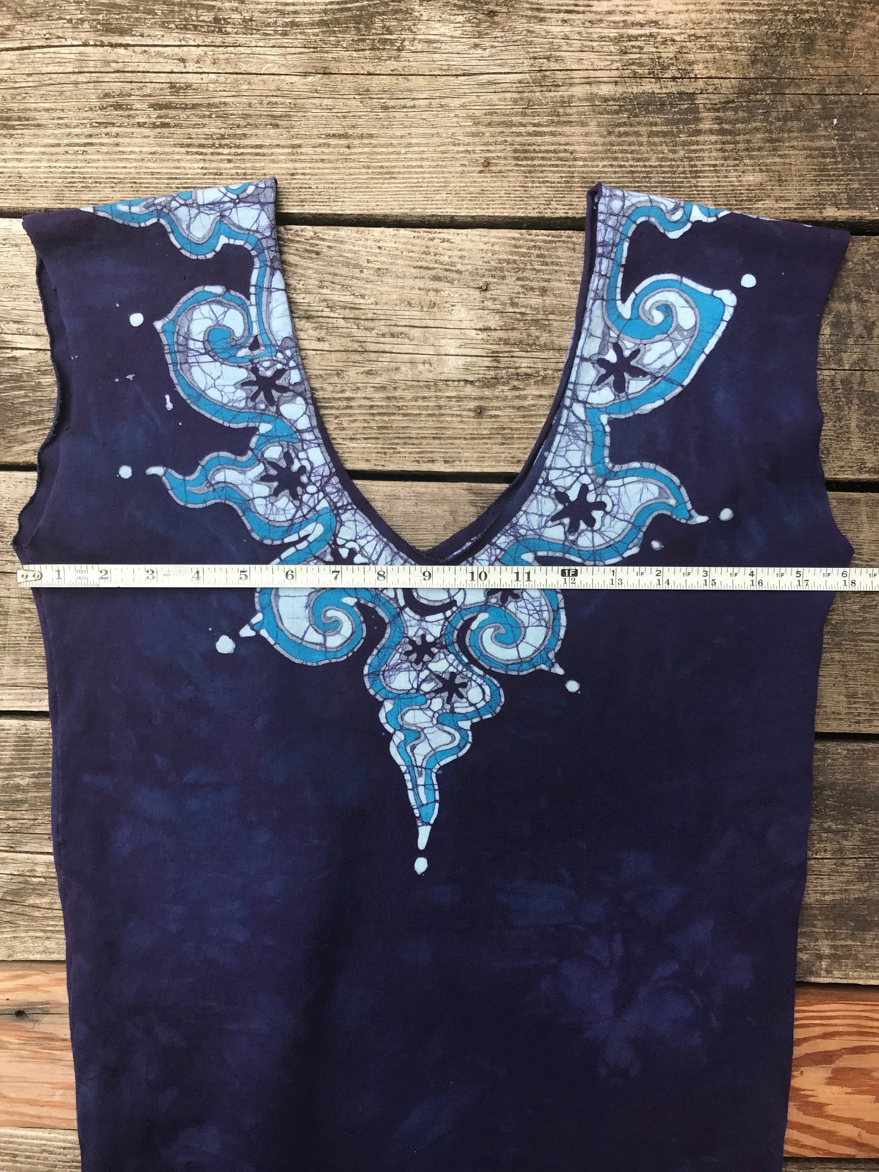 Blue and Purple Tribal Stretchy Hemp Tube Dress
