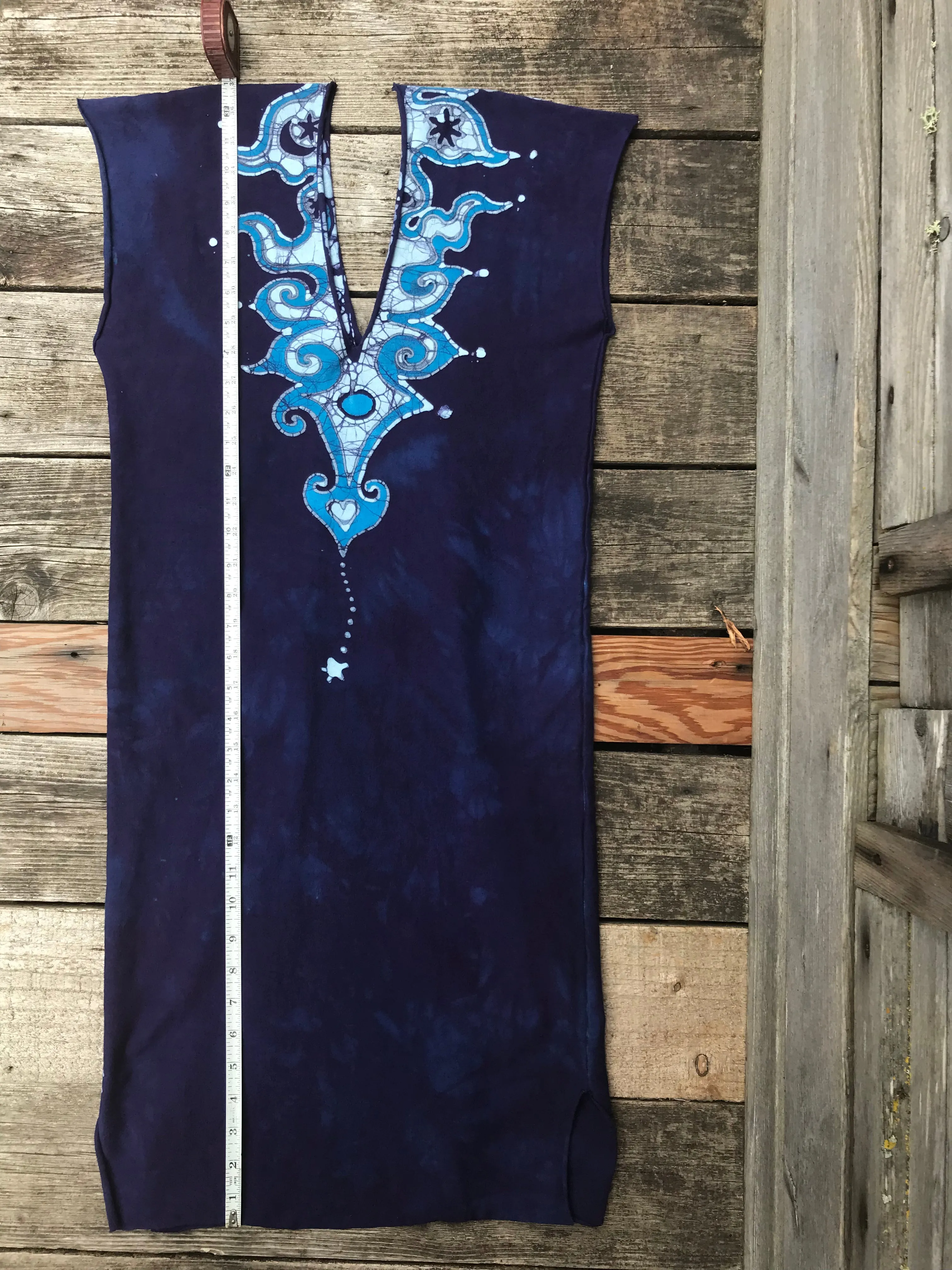 Blue and Purple Tribal Stretchy Hemp Tube Dress
