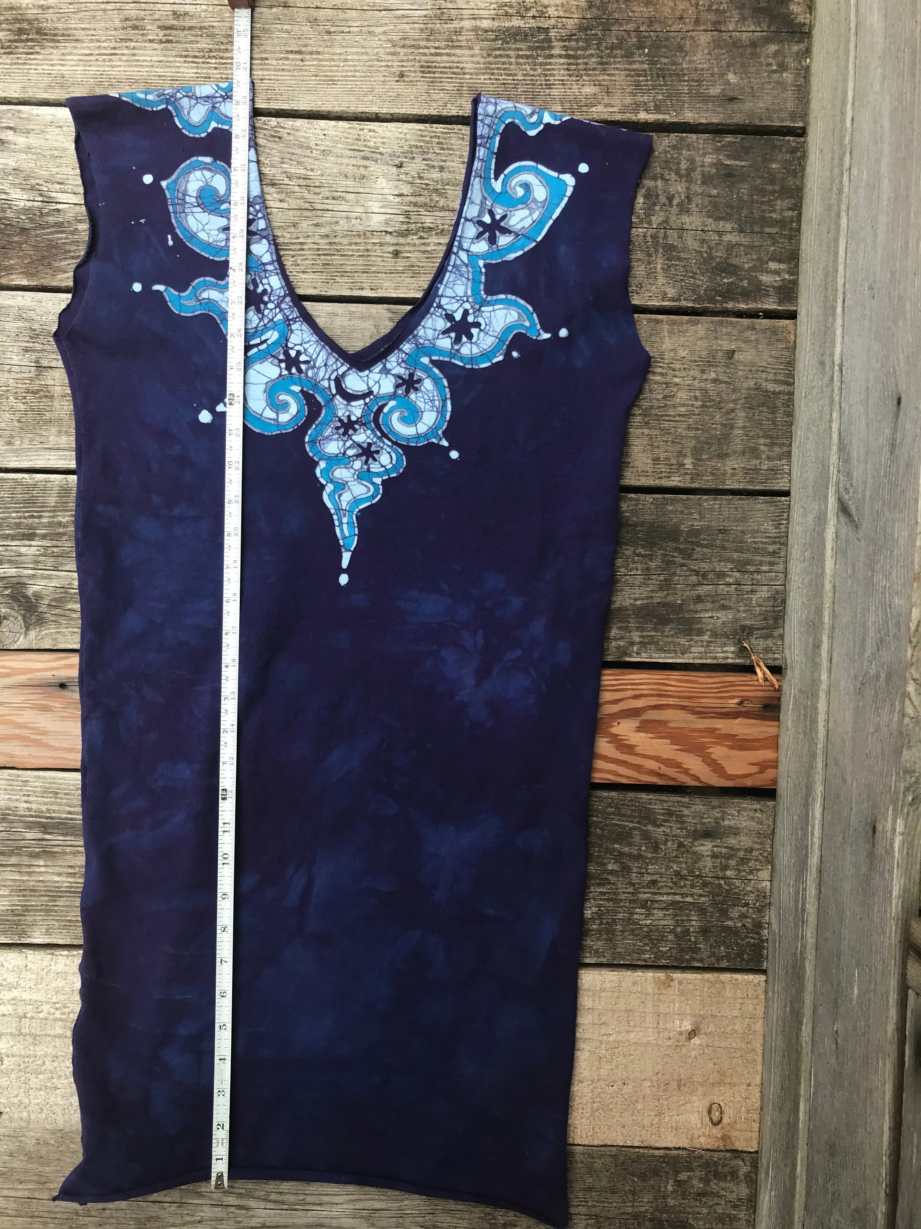 Blue and Purple Tribal Stretchy Hemp Tube Dress
