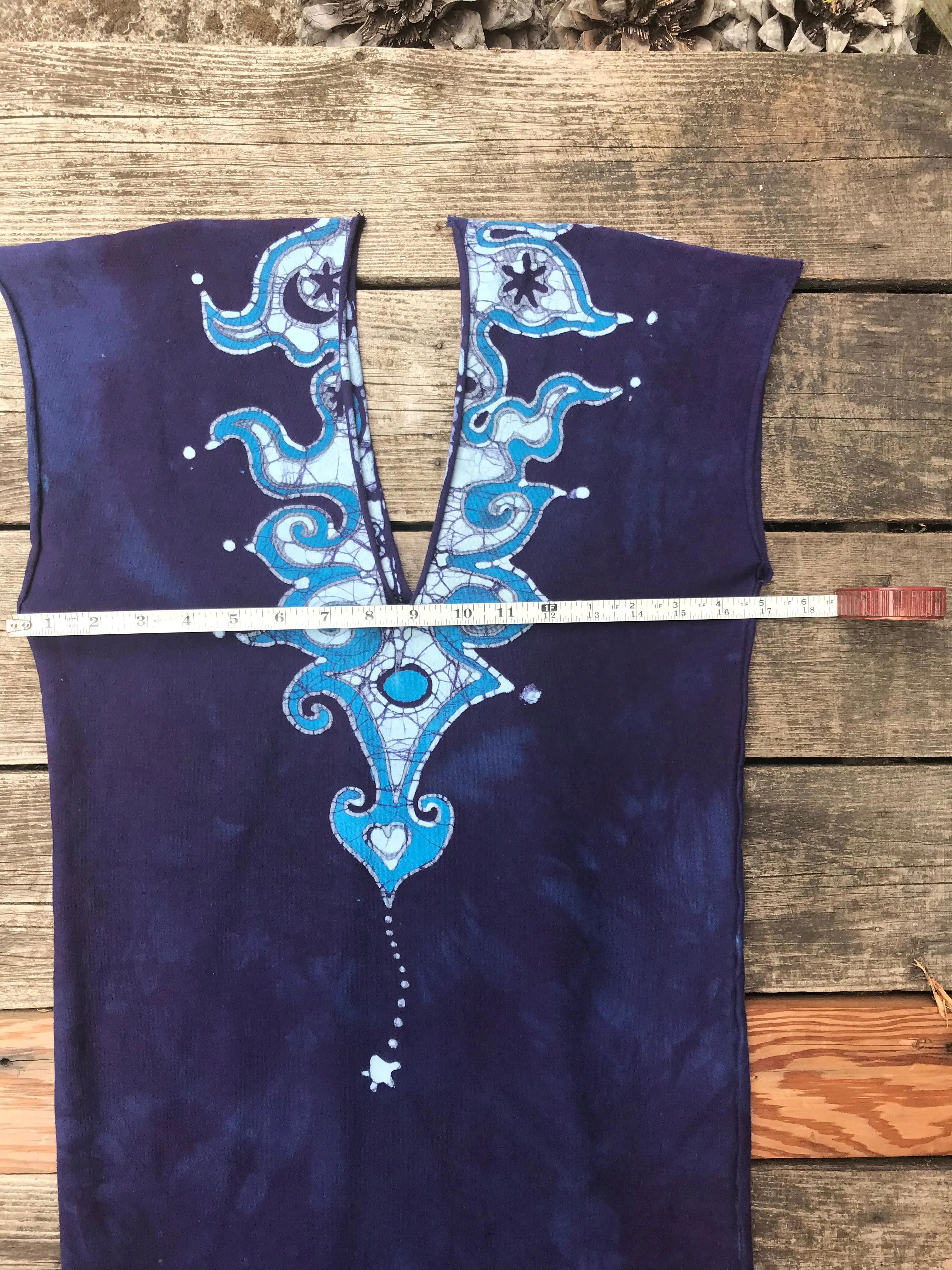 Blue and Purple Tribal Stretchy Hemp Tube Dress
