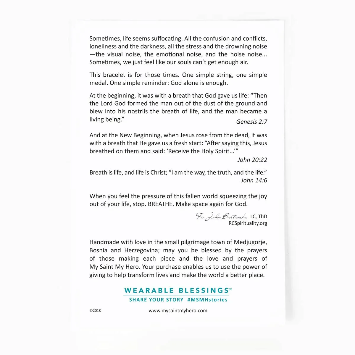 Breathe Blessing Bracelet