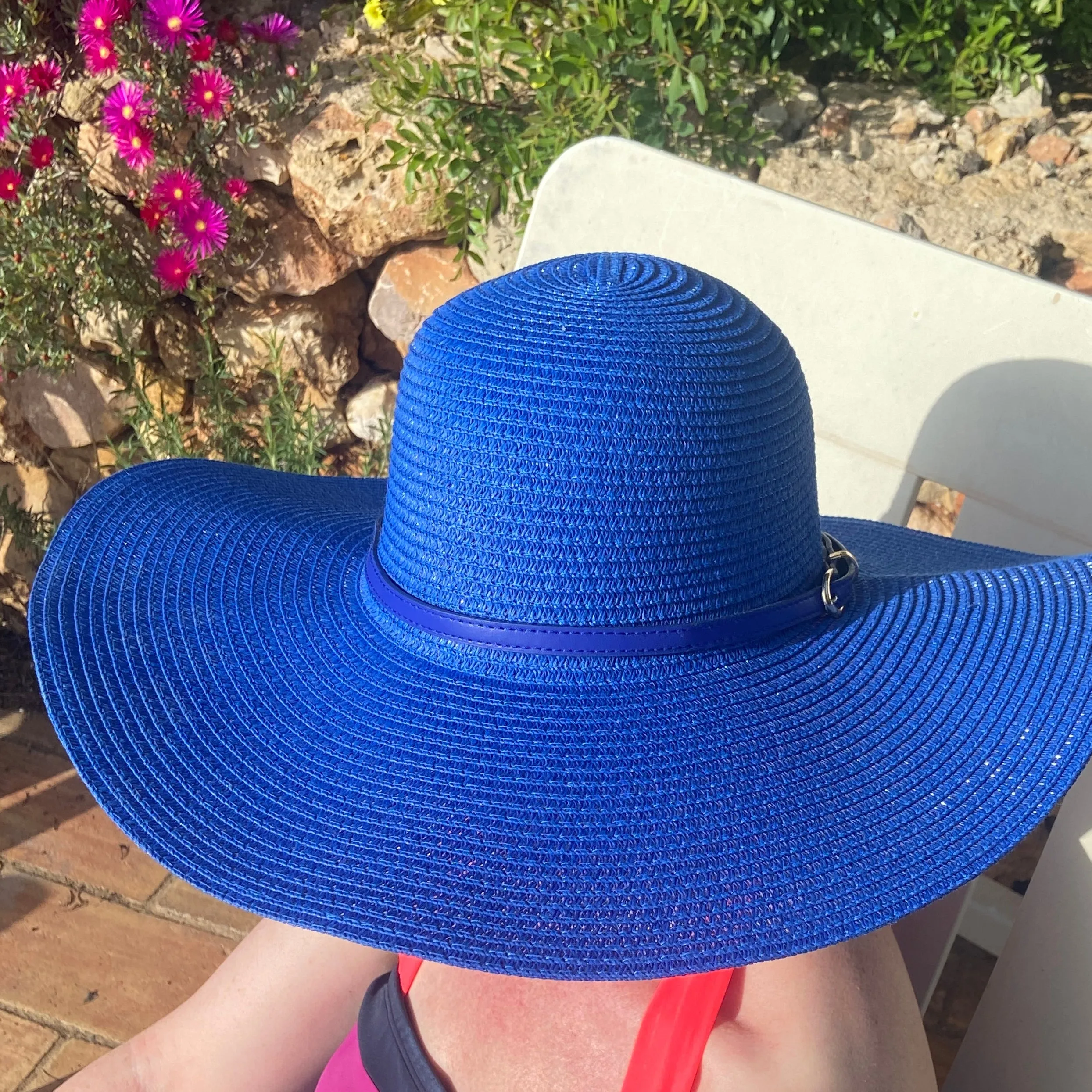 Bright and Bold Wide Brim Foldable Hat - Azure Blue