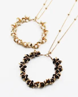 Crystal Bead Pendant Charm Long Necklace