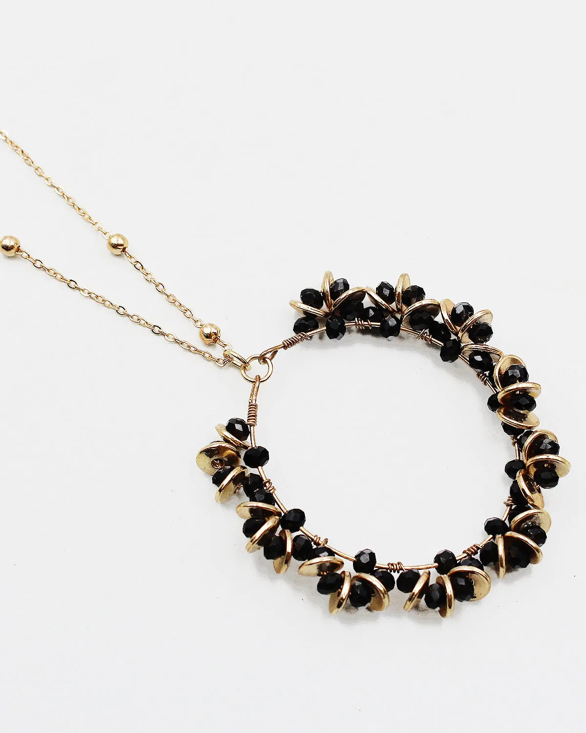 Crystal Bead Pendant Charm Long Necklace