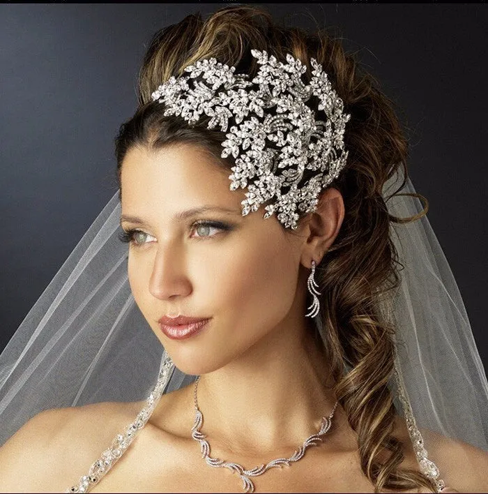 Crystal headband silver Wedding Tiara  at Bling Brides Bouquet online Bridal Store