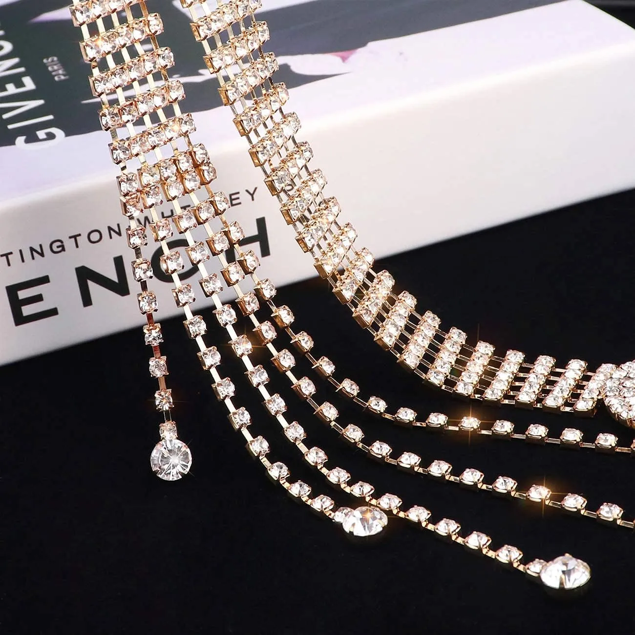 Crystal Waist Belt for Women Rhinestone Chain Belt O-Ring Waistband Belt for Dress