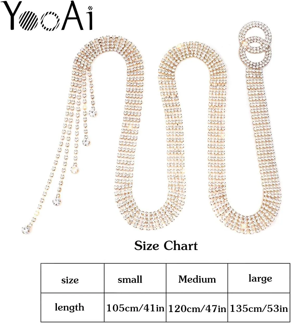 Crystal Waist Belt for Women Rhinestone Chain Belt O-Ring Waistband Belt for Dress
