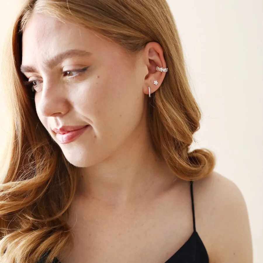 Daisy Chain Ear Cuff in Silver 13753