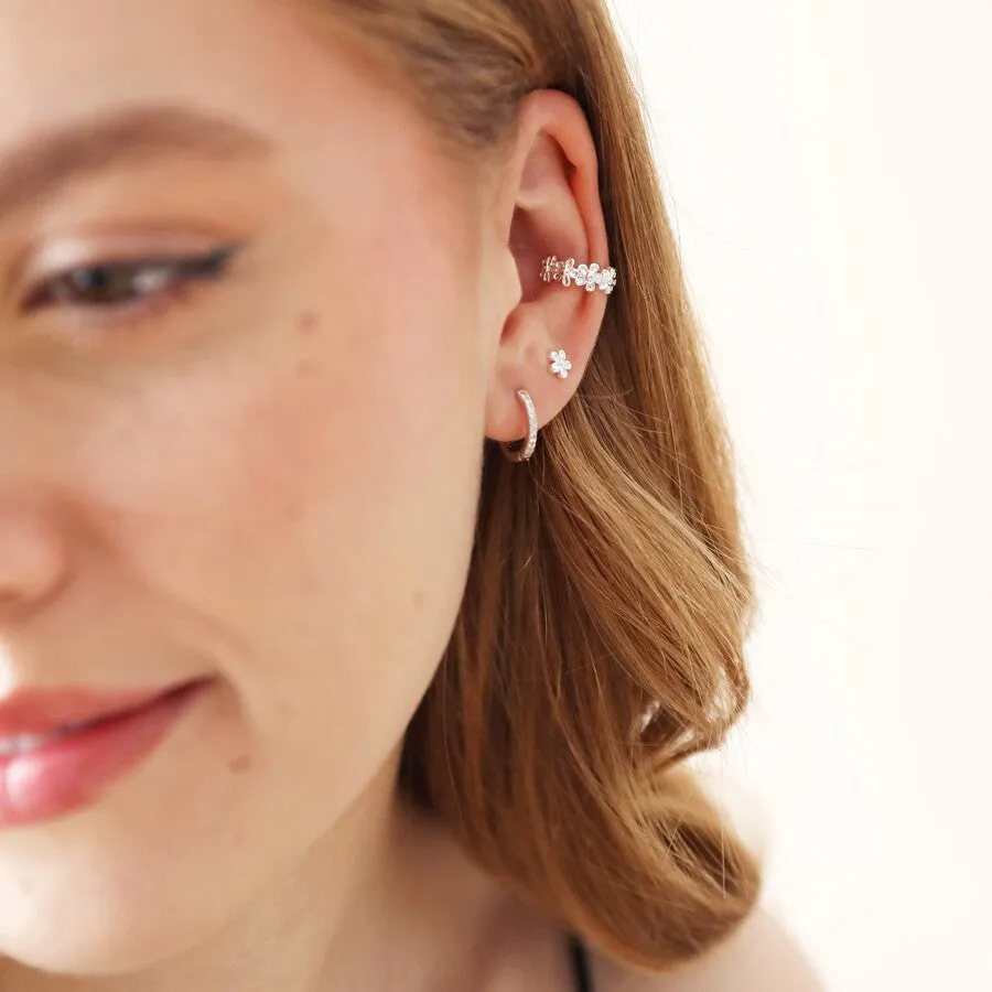 Daisy Chain Ear Cuff in Silver 13753