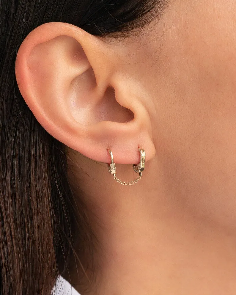 Double Handcuff Earring