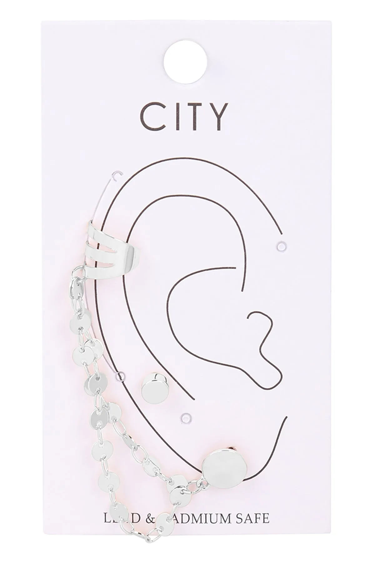 EAR CUFF DISK CHAIN LINKED EARRINGS (NOW $1.00 ONLY!)