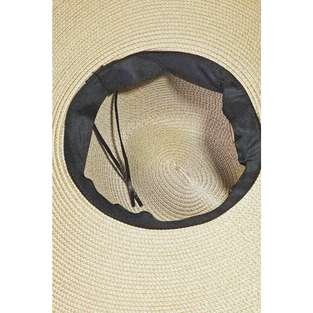 Elevate Your Style with the Fame Rope Strap Wide Brim Weave Hat