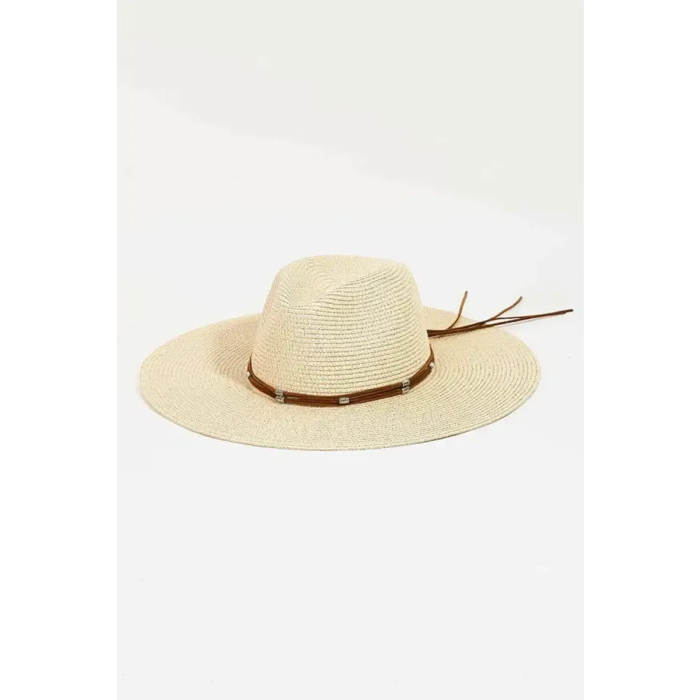 Elevate Your Style with the Fame Rope Strap Wide Brim Weave Hat