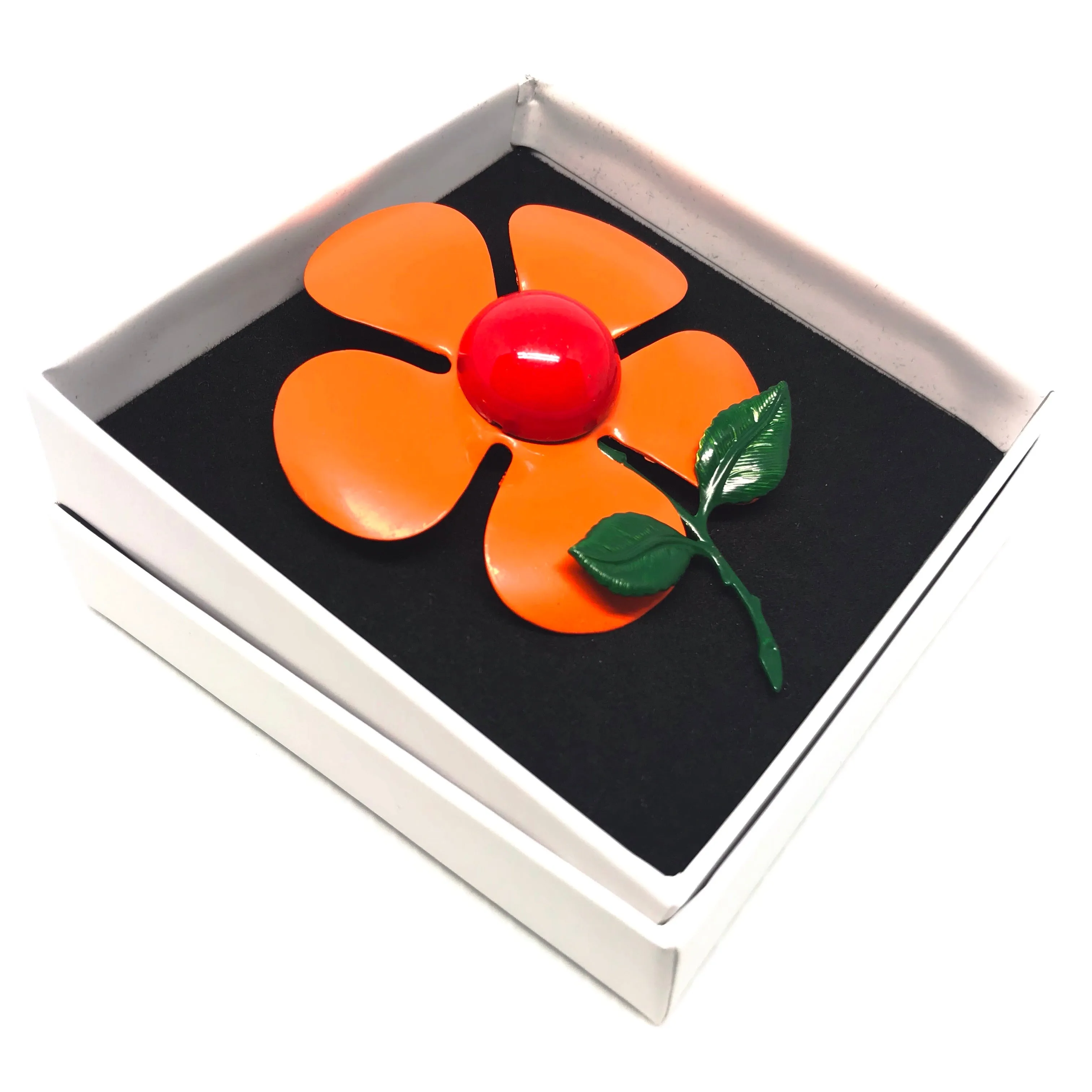 Enamelled Flower Brooch