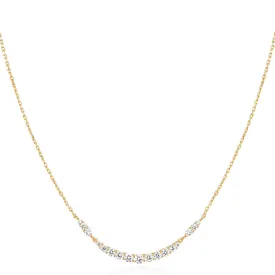 Gold Arc Pavé Necklace