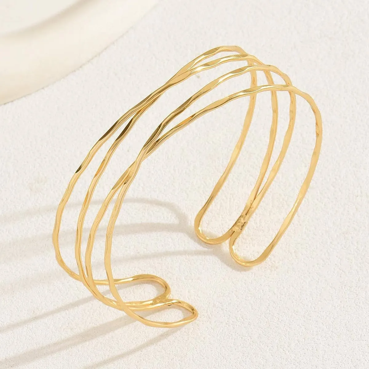Gold Arm Cuff for Women Upper Arm Cuff Multi-layered Cross Arm Cuffs Bangle Dainty Adjustable Arms Bangle Bracelet Jewelry