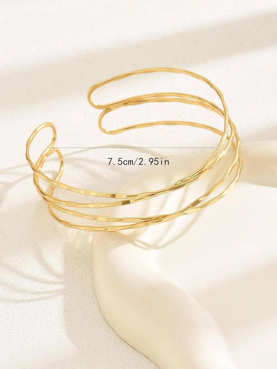 Gold Arm Cuff for Women Upper Arm Cuff Multi-layered Cross Arm Cuffs Bangle Dainty Adjustable Arms Bangle Bracelet Jewelry