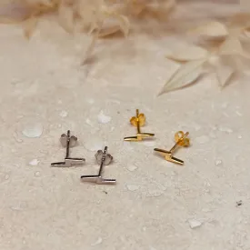 Gold or Silver Plain Lightning Studs