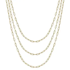 Gold Triple Layered Chain 16"-18" Necklace
