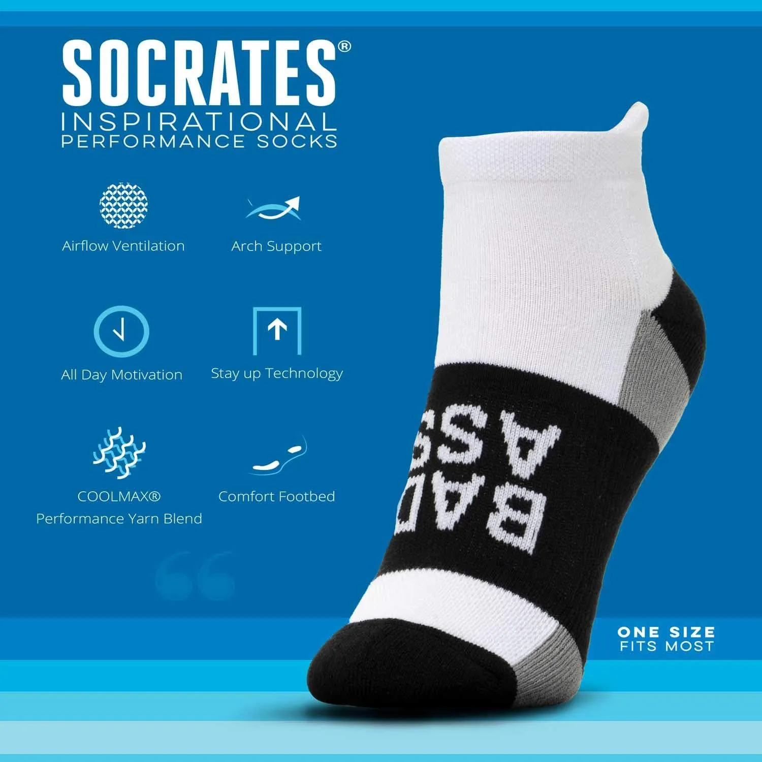 Gone For a Run Inspirational Ankle Socks for Women - Affirmation - Fun Running Socks - Runners Gifts & Motivation