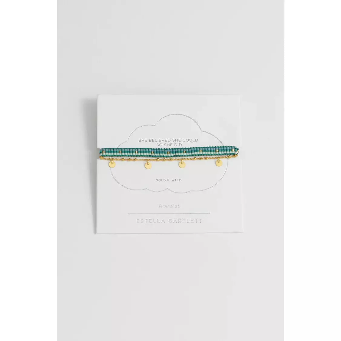 Green And Gold Plated Woven Duo Bracelets